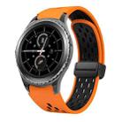 For Samsung Gear S2 Classic Two Color Magnetic Folding Black Buckle Silicone Watch Band(Orange Black) - 1