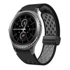 For Samsung Gear S2 Classic Two Color Magnetic Folding Black Buckle Silicone Watch Band(Black Gray) - 1