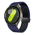 For Samsung Galaxy Watch 7 40 / 44mm Two Color Magnetic Folding Black Buckle Silicone Watch Band(Midnight Blue Black) - 1