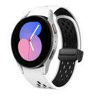 For Samsung Galaxy Watch 5 40 / 44mm Two Color Magnetic Folding Black Buckle Silicone Watch Band(White Black) - 1