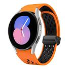 For Samsung Galaxy Watch 5 40 / 44mm Two Color Magnetic Folding Black Buckle Silicone Watch Band(Orange Black) - 1