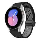 For Samsung Galaxy Watch 5 40 / 44mm Two Color Magnetic Folding Black Buckle Silicone Watch Band(Black Gray) - 1