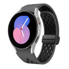 For Samsung Galaxy Watch 5 40 / 44mm Two Color Magnetic Folding Black Buckle Silicone Watch Band(Coal Black) - 1