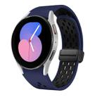 For Samsung Galaxy Watch 5 40 / 44mm Two Color Magnetic Folding Black Buckle Silicone Watch Band(Midnight Blue Black) - 1