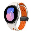 For Samsung Galaxy Watch 5 40 / 44mm Two Color Magnetic Folding Black Buckle Silicone Watch Band(Starlight Orange) - 1