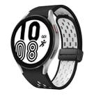 For Samsung Galaxy Watch 4 40 / 44mm Two Color Magnetic Folding Black Buckle Silicone Watch Band(Black White) - 1