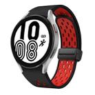 For Samsung Galaxy Watch 4 40 / 44mm Two Color Magnetic Folding Black Buckle Silicone Watch Band(Black Red) - 1