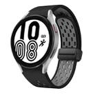 For Samsung Galaxy Watch 4 40 / 44mm Two Color Magnetic Folding Black Buckle Silicone Watch Band(Black Gray) - 1