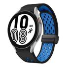 For Samsung Galaxy Watch 4 40 / 44mm Two Color Magnetic Folding Black Buckle Silicone Watch Band(Black Sky Blue) - 1