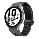 For Samsung Galaxy Watch 4 40 / 44mm Two Color Magnetic Folding Black Buckle Silicone Watch Band(Coal Black) - 1