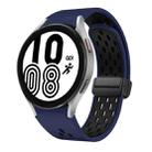 For Samsung Galaxy Watch 4 40 / 44mm Two Color Magnetic Folding Black Buckle Silicone Watch Band(Midnight Blue Black) - 1