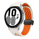 For Samsung Galaxy Watch 4 40 / 44mm Two Color Magnetic Folding Black Buckle Silicone Watch Band(Starlight Orange) - 1