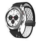 For Samsung Galaxy Watch 4 Classic 42 / 46mm Two Color Magnetic Folding Black Buckle Silicone Watch Band(Black White) - 1