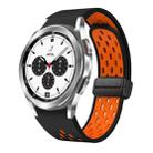 For Samsung Galaxy Watch 4 Classic 42 / 46mm Two Color Magnetic Folding Black Buckle Silicone Watch Band(Black Orange) - 1