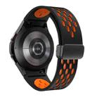 For Samsung Galaxy Watch 4 Classic 42 / 46mm Two Color Magnetic Folding Black Buckle Silicone Watch Band(Black Orange) - 2