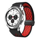 For Samsung Galaxy Watch 4 Classic 42 / 46mm Two Color Magnetic Folding Black Buckle Silicone Watch Band(Black Red) - 1