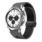 For Samsung Galaxy Watch 4 Classic 42 / 46mm Two Color Magnetic Folding Black Buckle Silicone Watch Band(Coal Black) - 1