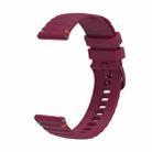 For Samsung Galaxy Watch FE 40mm Wavy Dotted Stitched 20mm Silicone Watch Band(Wine Red) - 2