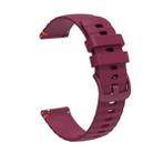 For Samsung Galaxy Watch FE 40mm Wavy Dotted Stitched 20mm Silicone Watch Band(Wine Red) - 3