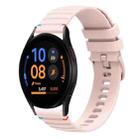 For Samsung Galaxy Watch FE 40mm Wavy Dotted Stitched 20mm Silicone Watch Band(Rose Pink) - 1