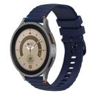 For Samsung Galaxy Watch 5 Pro 45mm Wavy Dotted Stitched 20mm Silicone Watch Band(Navy Blue) - 1