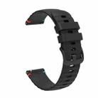 For Samsung Galaxy Watch 5 Pro 45mm Wavy Dotted Stitched 20mm Silicone Watch Band(Black) - 3