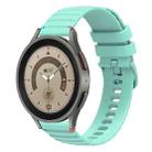 For Samsung Galaxy Watch 5 Pro 45mm Wavy Dotted Stitched 20mm Silicone Watch Band(Teal Green) - 1