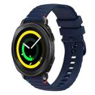 For Samsung Galaxy Gear Sport Wavy Dotted Stitched 20mm Silicone Watch Band(Navy Blue) - 1