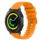 For Samsung Galaxy Gear Sport Wavy Dotted Stitched 20mm Silicone Watch Band(Amber Yellow) - 1