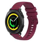 For Samsung Galaxy Gear Sport Wavy Dotted Stitched 20mm Silicone Watch Band(Wine Red) - 1