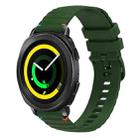 For Samsung Galaxy Gear Sport Wavy Dotted Stitched 20mm Silicone Watch Band(Army Green) - 1