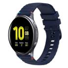 For Samsung Galaxy Watch Active 2 Wavy Dotted Stitched 20mm Silicone Watch Band(Navy Blue) - 1