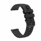 For Samsung Galaxy Watch Active 2 Wavy Dotted Stitched 20mm Silicone Watch Band(Black) - 3