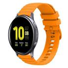 For Samsung Galaxy Watch Active 2 Wavy Dotted Stitched 20mm Silicone Watch Band(Amber Yellow) - 1