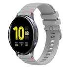 For Samsung Galaxy Watch Active 2 Wavy Dotted Stitched 20mm Silicone Watch Band(Gray) - 1