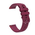 For Samsung Galaxy Watch Active 2 Wavy Dotted Stitched 20mm Silicone Watch Band(Wine Red) - 3