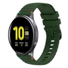 For Samsung Galaxy Watch Active 2 Wavy Dotted Stitched 20mm Silicone Watch Band(Army Green) - 1