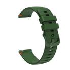 For Samsung Galaxy Watch Active 2 Wavy Dotted Stitched 20mm Silicone Watch Band(Army Green) - 3