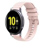 For Samsung Galaxy Watch Active 2 Wavy Dotted Stitched 20mm Silicone Watch Band(Rose Pink) - 1