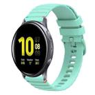 For Samsung Galaxy Watch Active 2 Wavy Dotted Stitched 20mm Silicone Watch Band(Teal Green) - 1