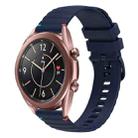 For Samsung Galaxy Watch3 41mm Wavy Dotted Stitched 20mm Silicone Watch Band(Navy Blue) - 1