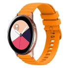 For Samsung Galaxy Watch Active Wavy Dotted Stitched 20mm Silicone Watch Band(Amber Yellow) - 1