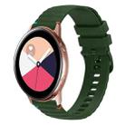 For Samsung Galaxy Watch Active Wavy Dotted Stitched 20mm Silicone Watch Band(Army Green) - 1