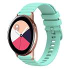 For Samsung Galaxy Watch Active Wavy Dotted Stitched 20mm Silicone Watch Band(Teal Green) - 1