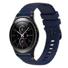 For Samsung Gear S2 Classic Wavy Dotted Stitched 20mm Silicone Watch Band(Navy Blue) - 1