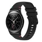 For Samsung Gear S2 Classic Wavy Dotted Stitched 20mm Silicone Watch Band(Black) - 1