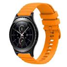 For Samsung Gear S2 Classic Wavy Dotted Stitched 20mm Silicone Watch Band(Amber Yellow) - 1