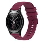 For Samsung Gear S2 Classic Wavy Dotted Stitched 20mm Silicone Watch Band(Wine Red) - 1