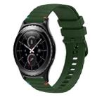 For Samsung Gear S2 Classic Wavy Dotted Stitched 20mm Silicone Watch Band(Army Green) - 1