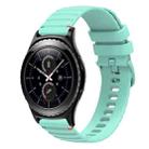 For Samsung Gear S2 Classic Wavy Dotted Stitched 20mm Silicone Watch Band(Teal Green) - 1